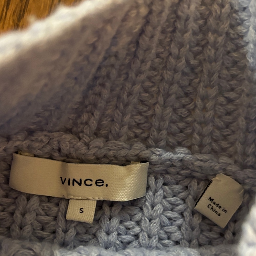 vince soft wool mix Nordstrom blue mock neck sweater. Either NWOT or like new - Picture 3 of 8